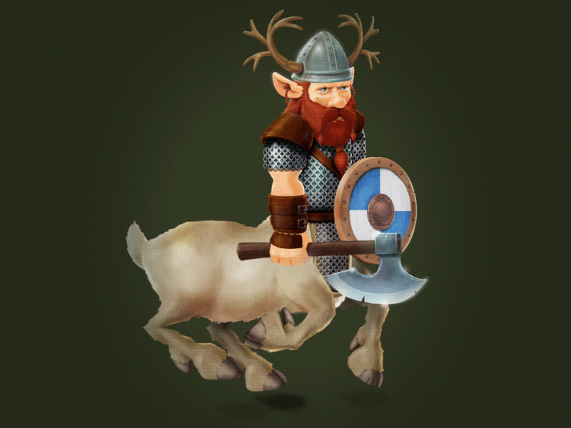 'Nordic Centaur' animated animation character game design gameart icoeye illustration