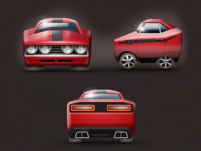 Game concept: a muscle car game design gameart icoeye illustration