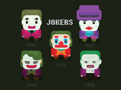 Flat Jokers character comics design fanart illustration joker