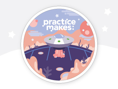 Practice Makes Sticker Design animation color design flat illustration vector