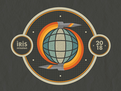 NASA Iris Mission 2018 badge design graphic design illustrator nasa patch retro vector