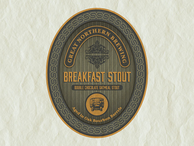 Breakfast Stout Label beer beerlabel branding design graphicdesign labels packaging product design vermont vintage