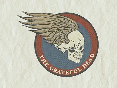 Grateful Dead Skull & Wings applepencil branding graphicsdesign gratefuldead illustration ipad merch stickers vectorart