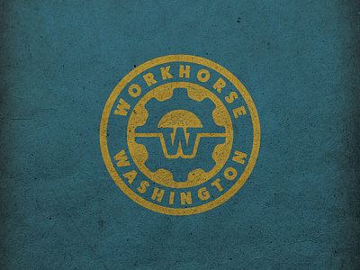 Workhorse graphic design grunge effect industrial logo letter w logo design logos stamp effect vermont vermont artist washington