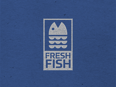 Fresh Fish blue branding design graphic design grunge icon logo marketing packaging seafood stamp effect travel