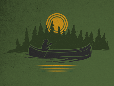 Canoeing adobe illustrator army colors army colors branding camping canoeing design graphic design great outdoors illustration nature illustration outdoor adventure trees vector vectorart vermont vintage