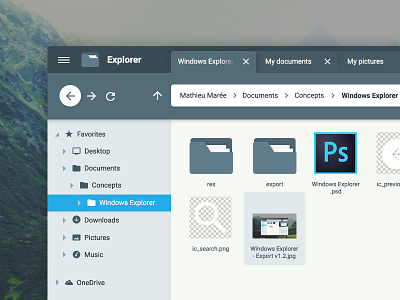 Windows File Explorer - Concept concept explorer file file explorer flat material microsoft redesign windows