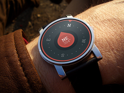 Free PSD - Minimalist Compass Concept android compass concept design free material minimalist moto psd ui watch wear