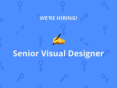 Senior Visual Designer designer hiring job keybase