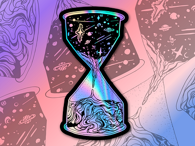 Cosmic Time Holo cosmic holo space sticker time