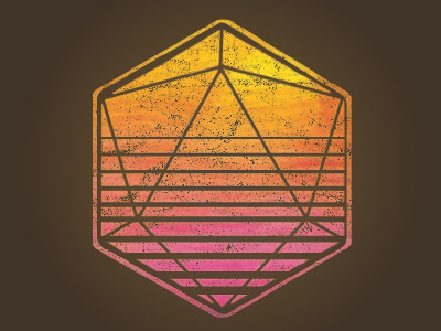 Retro Sun D20 adobe illustrator adobe photoshop dungeons and dragons simple tabletop