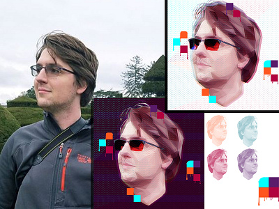 Low Poly Glitch Profile Picture adobe illustrator before and after design digital fun glitch illustration low poly melt profile profile image vector