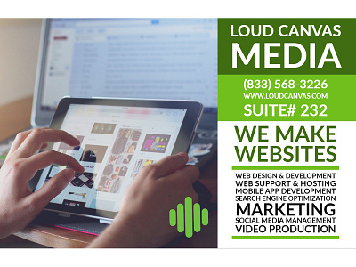 Loud Canvas Poster For Outside Office adveristing branding design digital poster sign sign design spark typography web