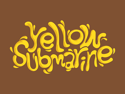 Yellow typography beatles drops logotype organic types typography yellow submarine