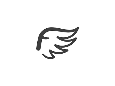 F wing brand f fly fullness initial letter logo plenty wing