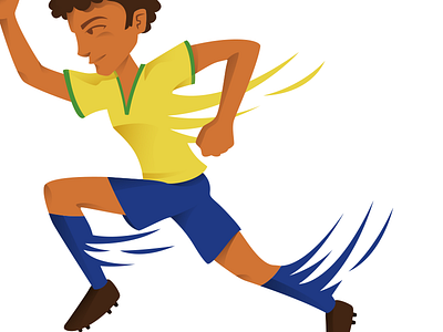 Fast player black brasil brazilian celebrating fast futebol illustrator player running soccer vector yellow