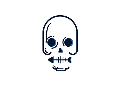 Bad breath breath dead death fish fishbone gestalt icon line skeleton skull