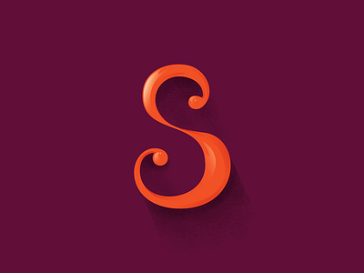 S dropcap dropcap graphic letter lettering orange purple s