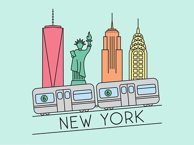 New York City Illustration brand design brand identity branding branding concept flat illustration line drawing logo logo design typography vector vector art vector illustration