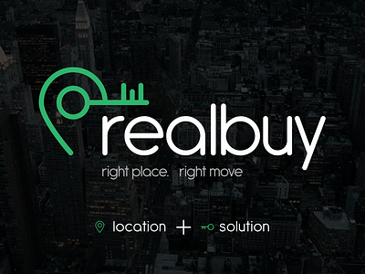 Realbuy Logo e commerce location logo design mobile app real estate web design