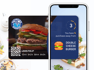 Burger Loyalty Card app design card card design design illustration loyalty card sketch ui ui design