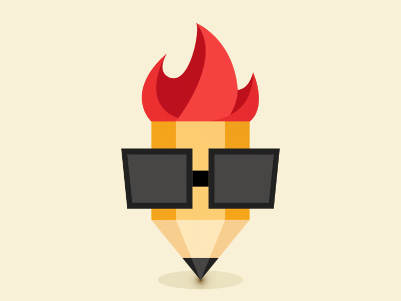 Fire Pencil gif icon logo
