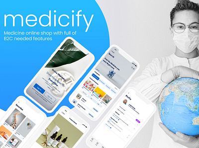 Medicify – Pharmacy & Medicine Shop adobe xd figma medical mobile app sketch ui xd template