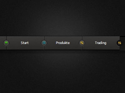 Tabbed Navigation bar css css3 dark gui header html html5 icons navigation tabs ui user interface web design webdesign