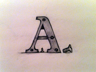 A drawing fun pencil sketch typography
