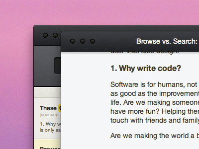 Why write code? app buttons desktop html icons interface osx reading text typography ui ux