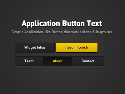 Application Buttons active border button css css3 dark free git goodie html html5 interface noise open source text ui yellow