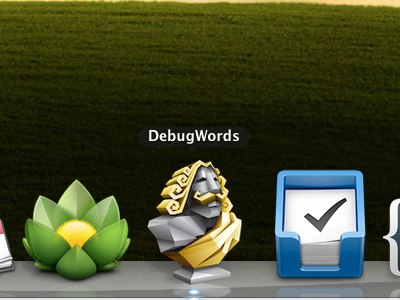 The App Icon app dark desktop dock gold icon mac statue words
