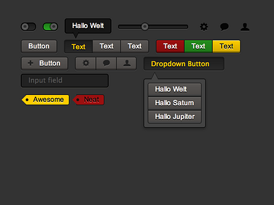 Retina UI Set button css dark dropdown gui html icon retina set slider typograpy ui