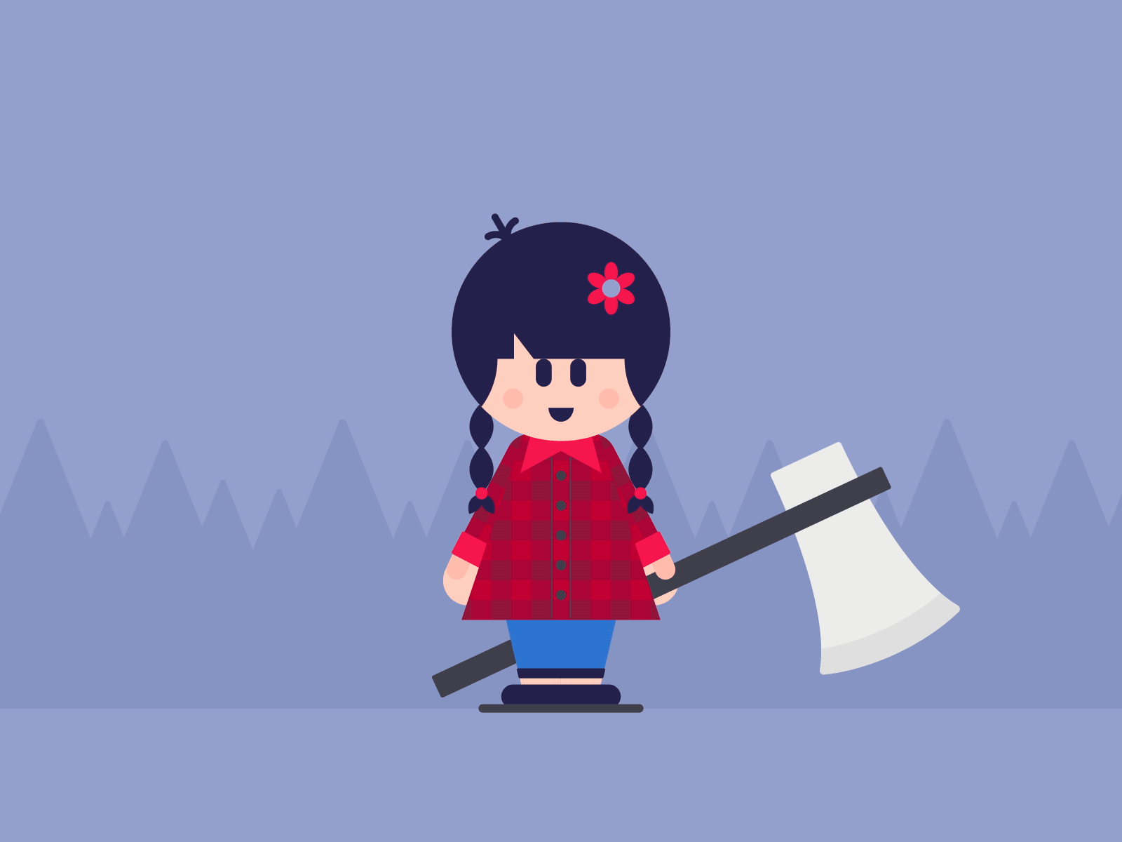 LITTLE LUMBERJACK animation animation 2d animation after effects character design characters children design girl girl character hello illustration lumberjack