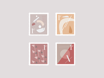 Modern Primative Stamp Collection modern stamps vector warm