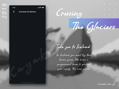 Crossing the glaciers - travel APP design animation customize dark deep color design gif iceland kayak motion travel ui ux