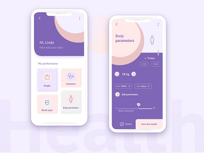 Health App app branding design digital neumorphism round ui user experience ux ux