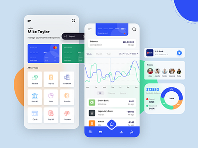 Finance App android blurred background bright color credit card expense finance flat flat design graphic income ios minimal mobile mobile app design moder modern payment