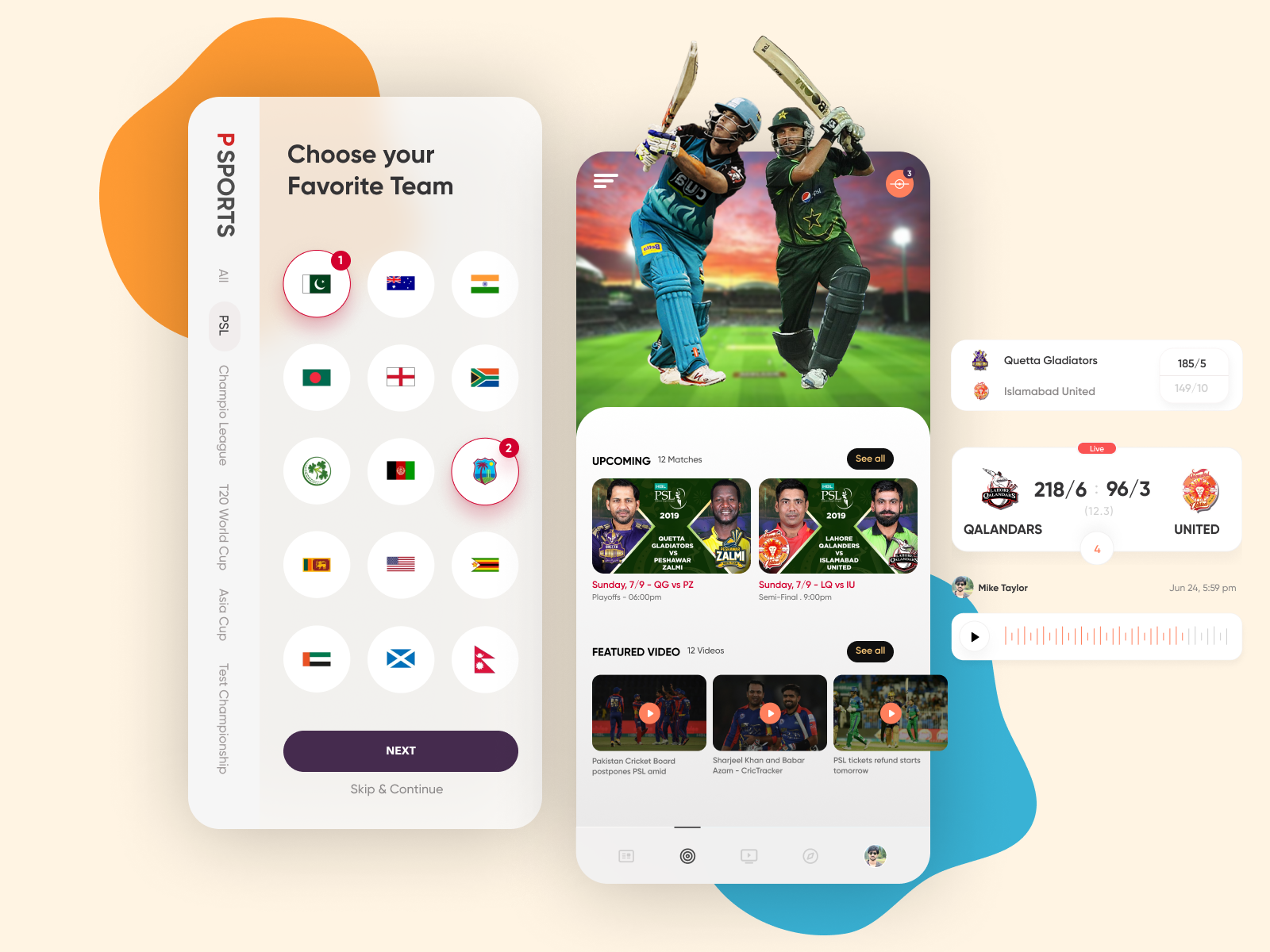 Sports Concept app Design for Cricket by AR Shakir 🇵🇰 on Dribbble