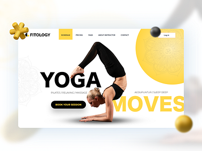 Yoga Instructor Landing page Concept No. 2 booking branding bright color call to action design expert fitness flat design health instructor landing page modern personal web app web design website yoga yoga pose