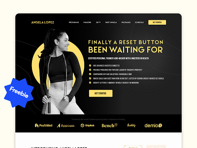 Fitness Trainer Landing Page Design dark landing landing page web web design web page website