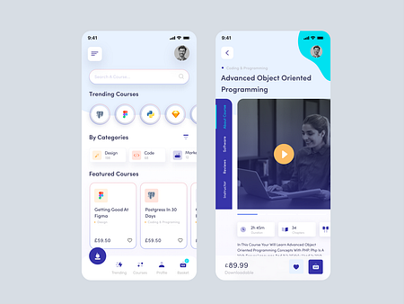 Tutorials App Concept UI by AR Shakir for Redwhale on Dribbble