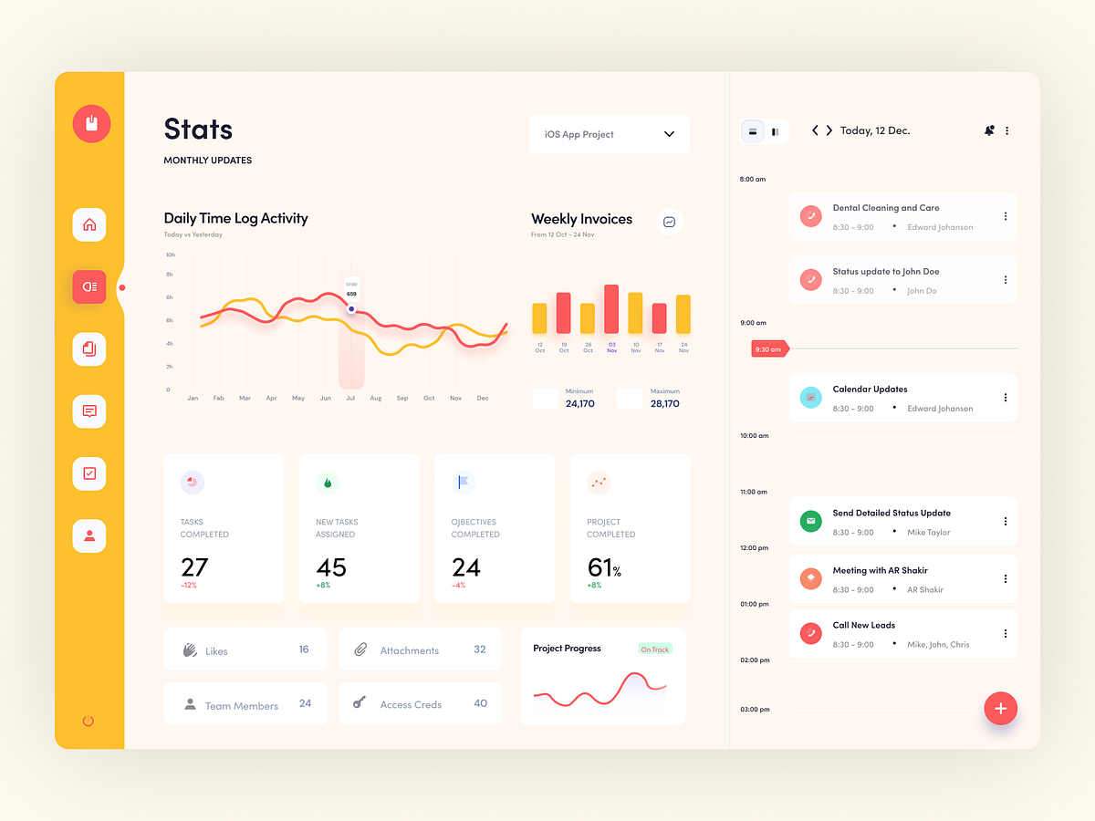 Project Management Dashboard UI Exploration by AR Shakir on Dribbble