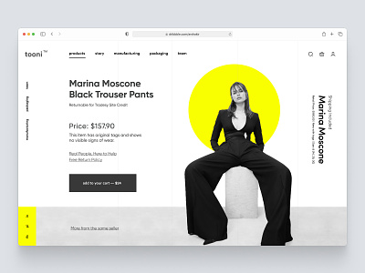 Minimal Fashion Clothing Store Product Page Design Part 1 corporat creative design ecommerce features header hero homepage lading page landig page landing landingpage minimal one page design product design product page product page design shopify single pager websitedesig