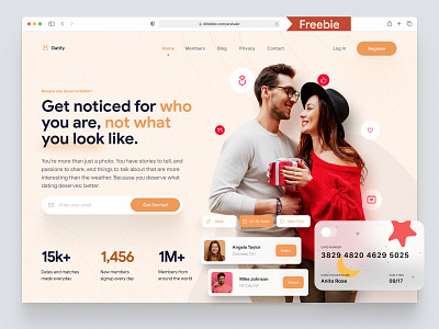Dating Site Landing Page Hero Concept homepage landing landing page landingpage site web web design webdesign website