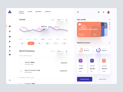 Finance Dashboard App UI - F & L for Love