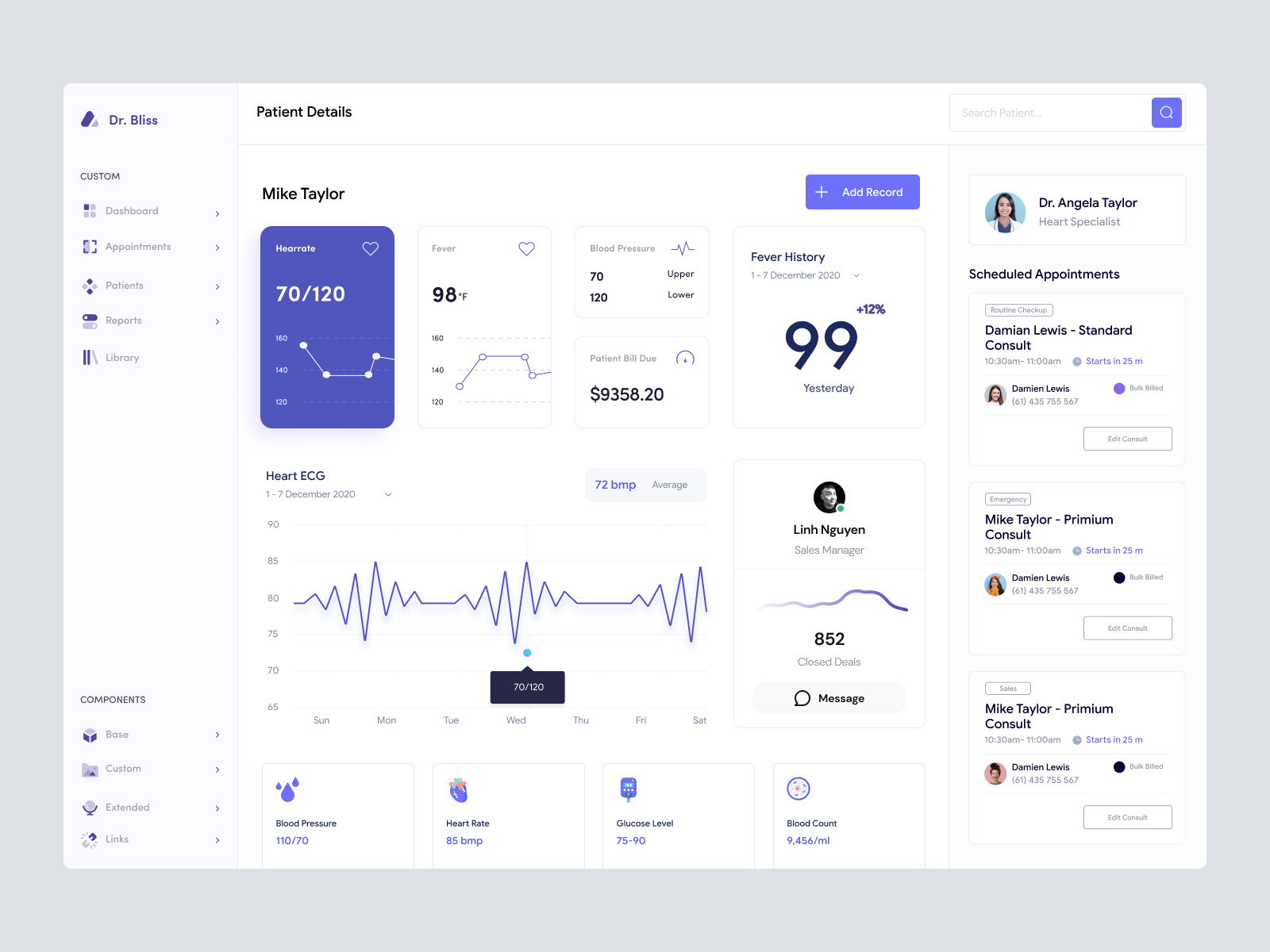 Patient Management Dashboard Ui - F & L For Love By Mike Taylor On Dribbble