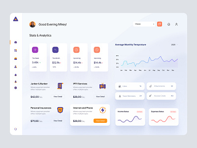 Personal Dashboard UI Kit admin admin dashboard admin panel admin ui analytics chart dashboad dashboard data freebie graph grid listview sidebar stats ui user dashboard