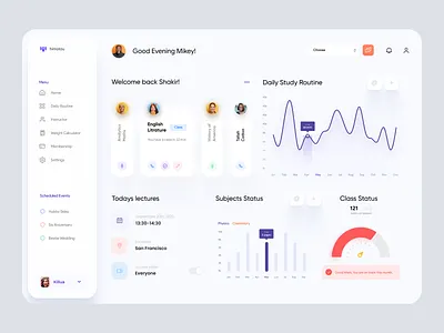 Online Class Dashboard UI admin dashboard admin panel admin theme admin ui analytics classroom clean ui dashboad dashboard dashboard design dashboard ui desktop app education education app interface modern ui online user dashboard web app website