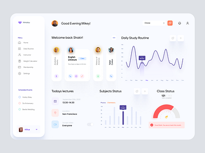 Online Class Dashboard UI admin dashboard admin panel admin theme admin ui analytics classroom clean ui dashboad dashboard dashboard design dashboard ui desktop app education education app interface modern ui online user dashboard web app website